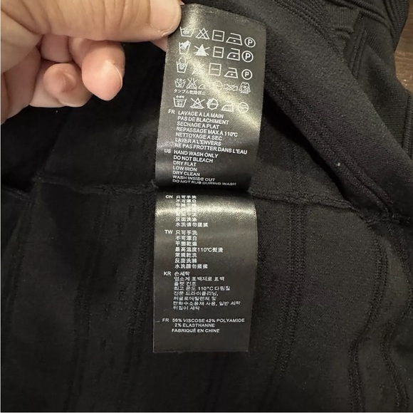 Sandro Black Stretch Knit Pullover Fit & Flare Short Sleeve Sweater Dress Size 1 - Picture 12 of 14